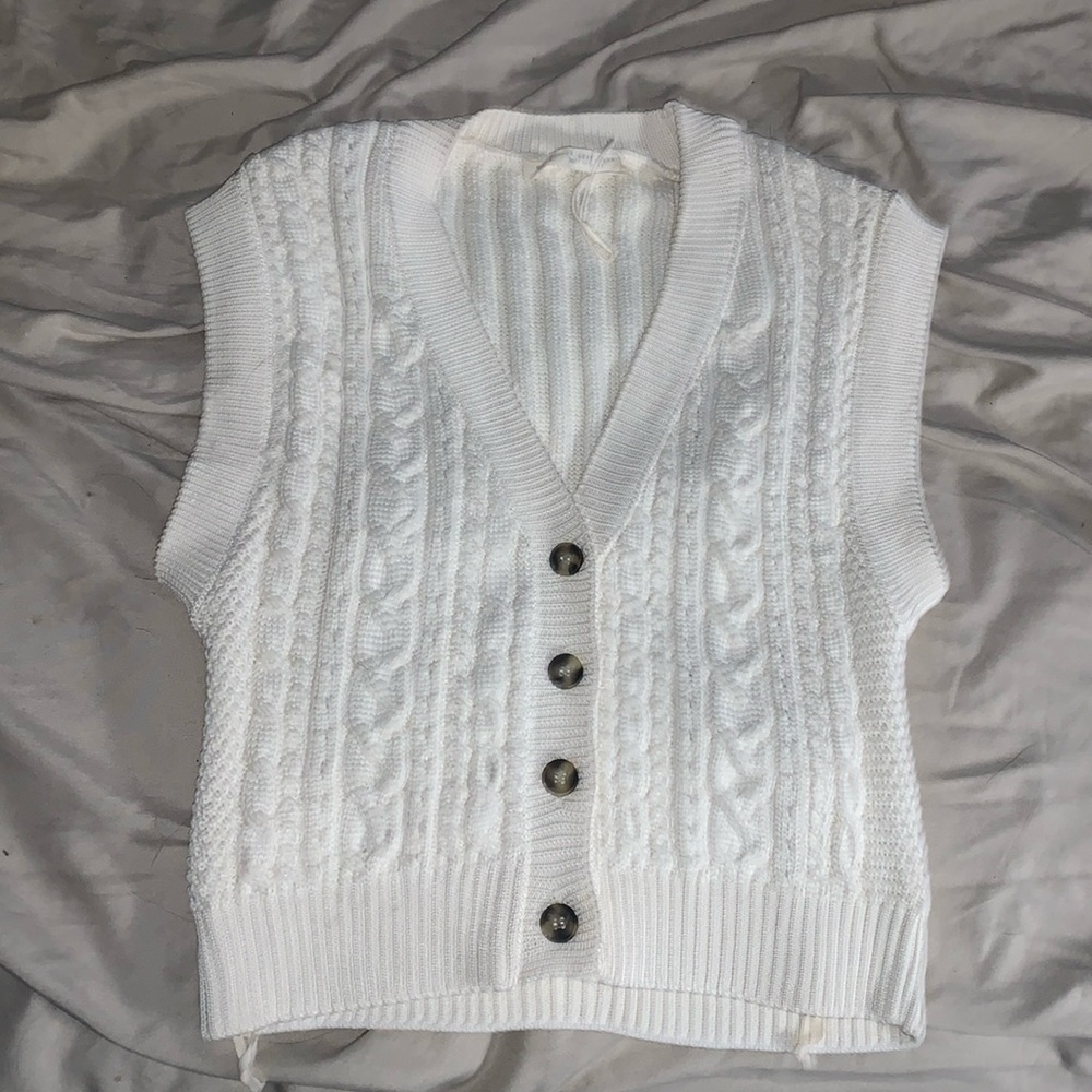 Cream sweater vest